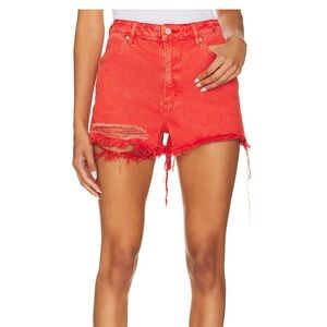 ROLLA'S Vibrant Red Jean Shorts